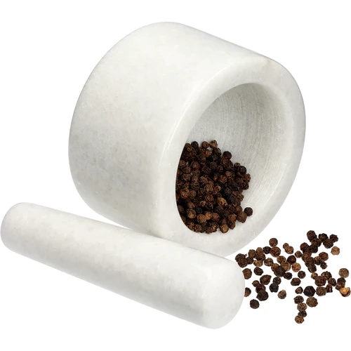 Mramorový kuchyňský hmoždíř, bílý, fi 10 cm - 9