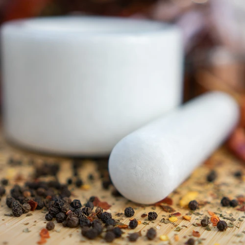 Mramorový kuchyňský hmoždíř, bílý, fi 10 cm - 12