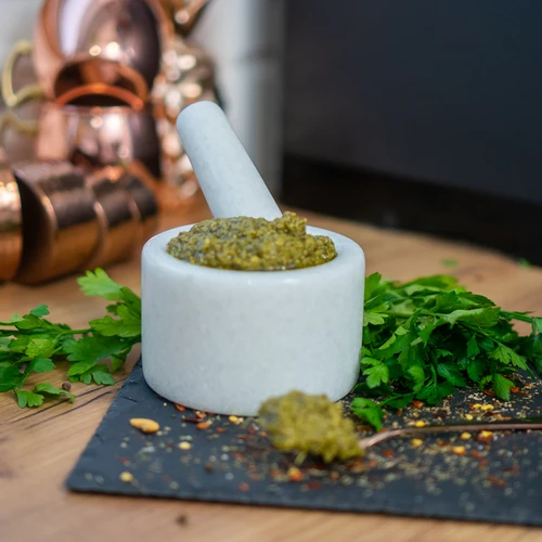 Mramorový kuchyňský hmoždíř, bílý, fi 10 cm - 14