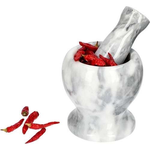 Mramorový kuchyňský hmoždíř, šedý, fi 10,5 cm - 8
