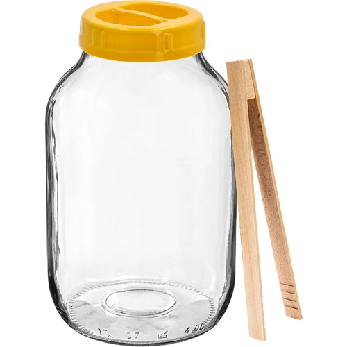 Nádoba TO 4 L, kleště a plastové víko fi 100, s držadlem