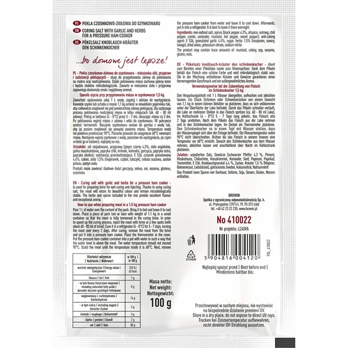 Nakládací sůl s česnekem a bylinkami do šunkovaru, 100 g - 2