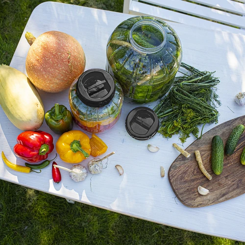 Nerozbitná, multifunkční sklenice s černým víčkem, 15L - 9