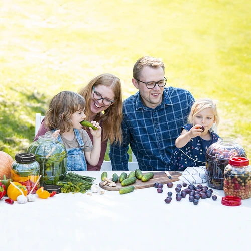 Nerozbitná, multifunkční sklenice s černým víčkem, 3L - 8