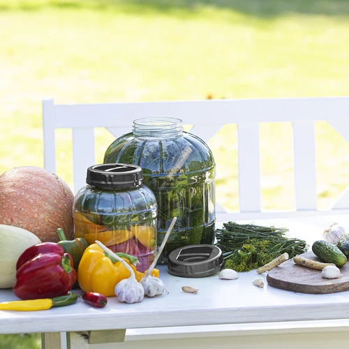 Nerozbitná, multifunkční sklenice s černým víčkem, 3L - 5