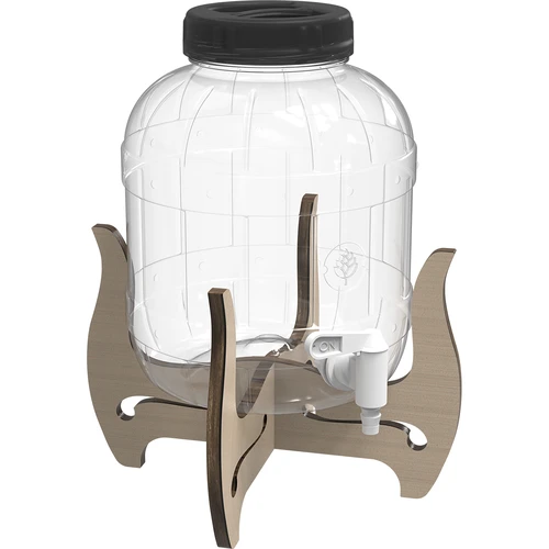 Nerozbitná sklenice 5L s kohoutkem a oboustranným, dřevěným stojanem - 4