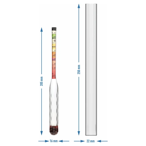 Nerozbitný cukroměr s trubičkou, rozsah měření: -5-35°Blg - 4