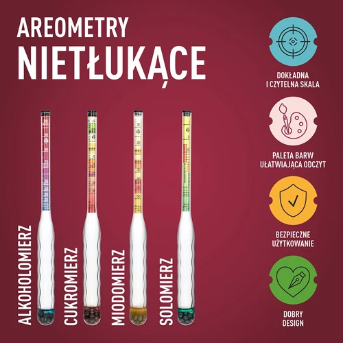 Nerozbitný cukroměr se zkumavkou, rozsah měření: -5-35 °Blg - 7