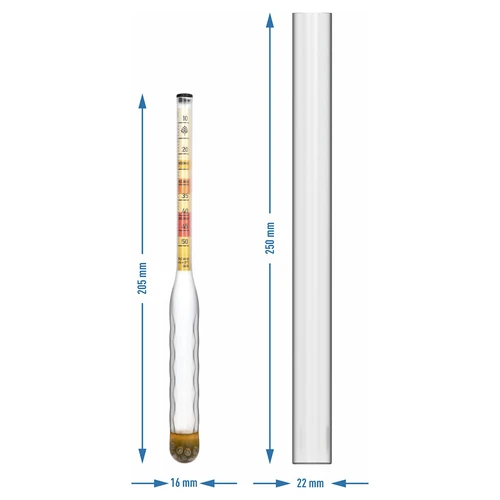 Nerozbitný medoměr s trubičkou, rozsah měření 10-50°Blg - 4