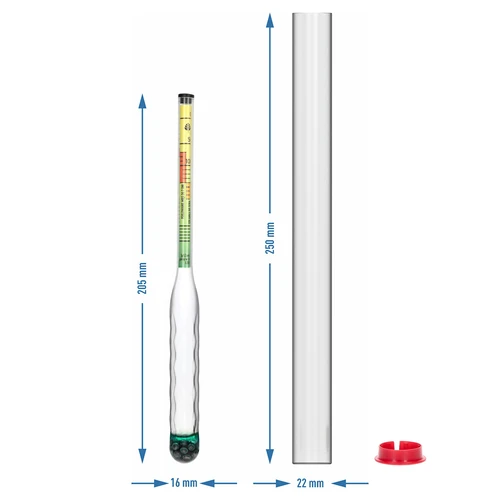 Nerozbitný soloměr se zkumavkou, rozsah měření: 0-300 g soli/L - 5