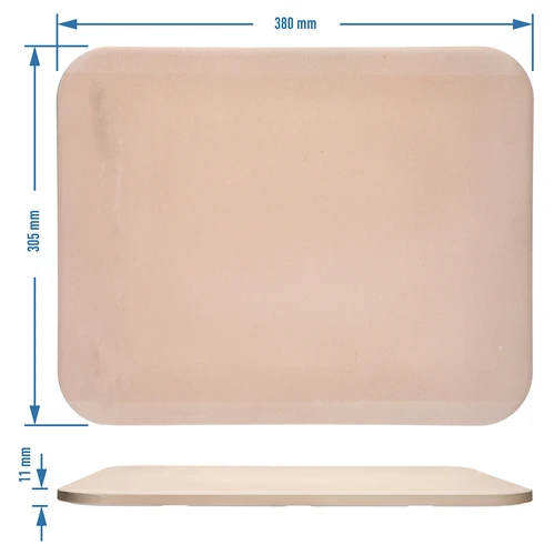 Obdélníkový kámen na pizzu, vyrobený z kordieritu, - 38 x 30,5 cm - 5