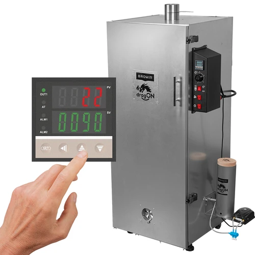 Ocelová udírna dragON 220 l – s digitální řídicí jednotkou