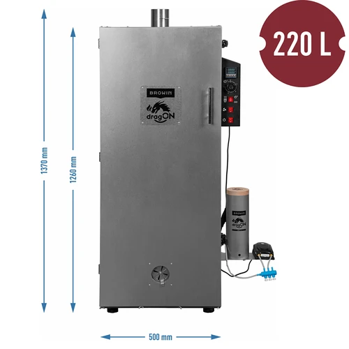 Ocelová udírna dragON 220 L – s digitálním regulátorem - 8