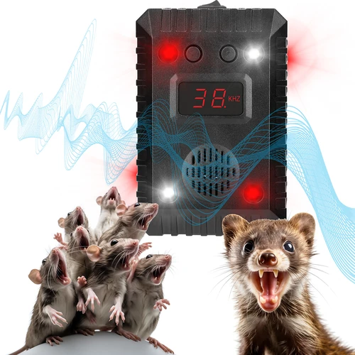 Odpuzovač kun a hlodavců do aut a místností (ultrazvuk + LED) - 16