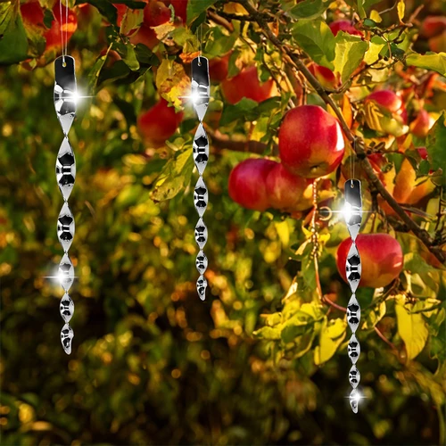 Odpuzovač ptáků – reflexní spirály ve stříbrné barvě, 6 kusů - 7