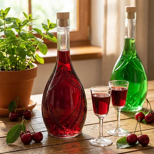 Ozdobná láhev ICONA 500 ml, se zátkou typu hříbek, 1 ks. - 6