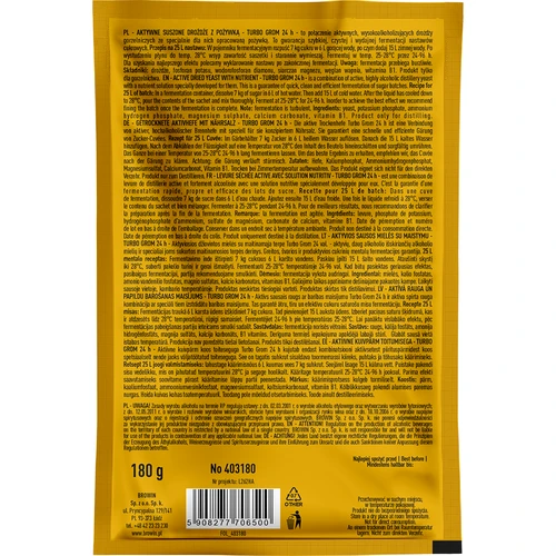 Palírenské kvasnice Turbo Grom 24h - 2