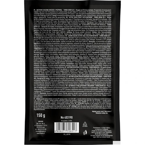 Palírenské kvasnice Turbo Grom 48h - 2