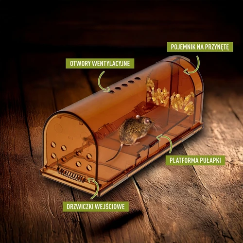 Past na myši – živolovka, transparentní, 2 ks. - 5