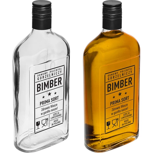 Placatka 0,5 L s uzávěrem a potiskem Pálenka PRL - 4