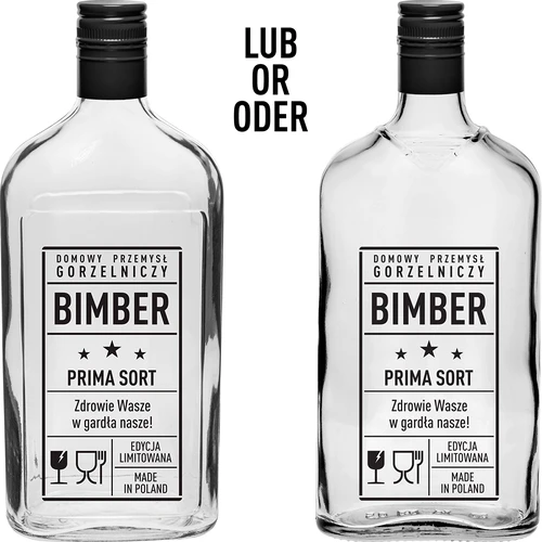 Placatka 0,5 L s uzávěrem a potiskem Pálenka PRL - 2