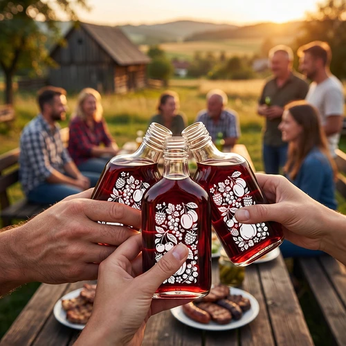 Placatka 200 ml se šroubovacím uzávěrem a potiskem „Ovoce”, vzor 2 - 6