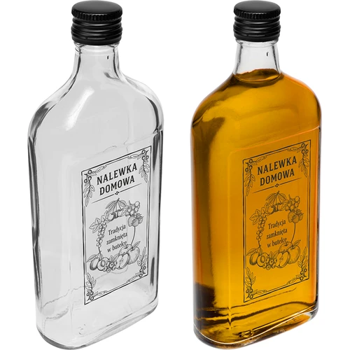 Láhev – placatka 500 ml se šroubovacím uzávěrem, potisk „Domácí likér“, 1 ks - 2