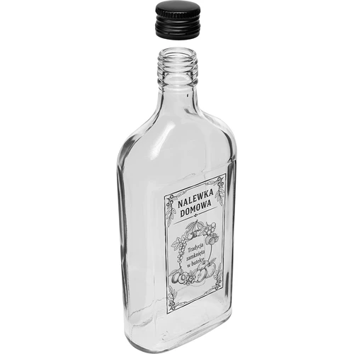 Láhev – placatka 500 ml se šroubovacím uzávěrem, potisk „Domácí likér“, 1 ks - 3
