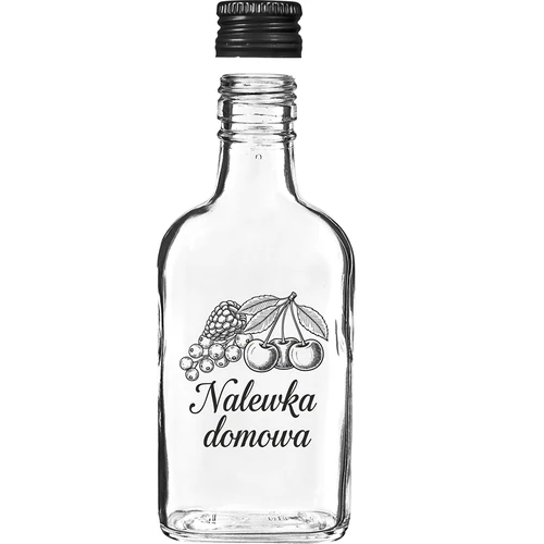 Láhev – placatka 200 ml se šroubovacím uzávěrem, potisk „Nalewka domowa”, 1 ks - 3
