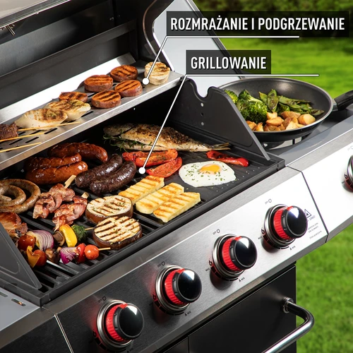 Plynový gril dragON BBQ101, 11,7 kW, černo-stříbrný - 6