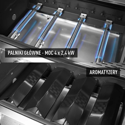 Plynový gril dragON BBQ101, 11,7 kW, černo-stříbrný - 5