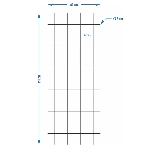 Podpěra pro rostliny - mříž (150cm x 60cm) 3 kusy - 7