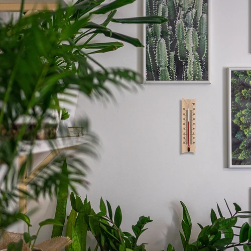 Pokojový dřevěný teploměr (-20 do +50°C), světle hnědý, 15 cm - 7