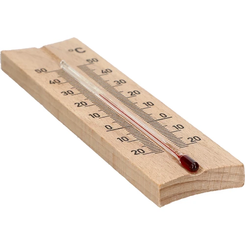 Pokojový dřevěný teploměr (-20 do +50°C), světle hnědý, 15 cm - 4