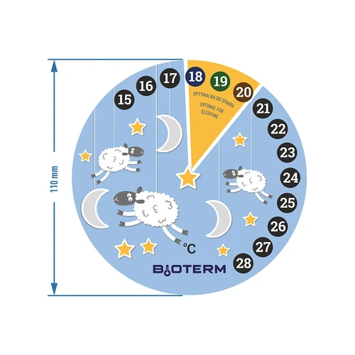 Pokojový teploměr, kapalně krystalický, dětský Ø 11cm - 2