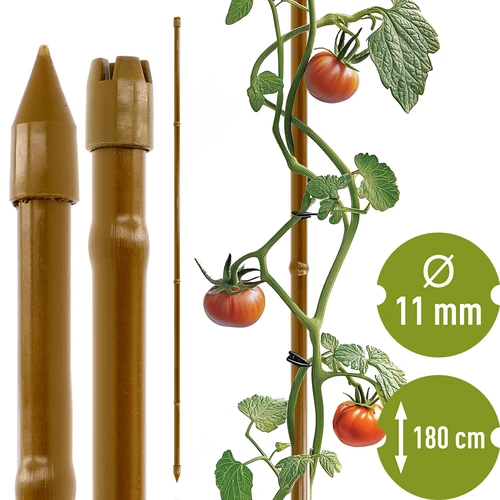 Potažená ocelová tyčka ve tvaru bambusu, 180 cm x 11mm