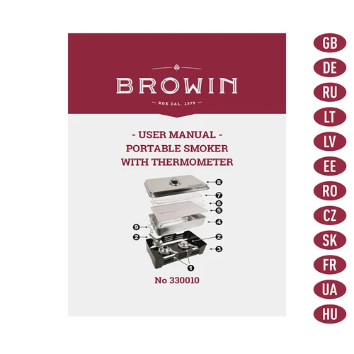 Přenosná udírna s teploměrem a ovocnými štěpkami - 8