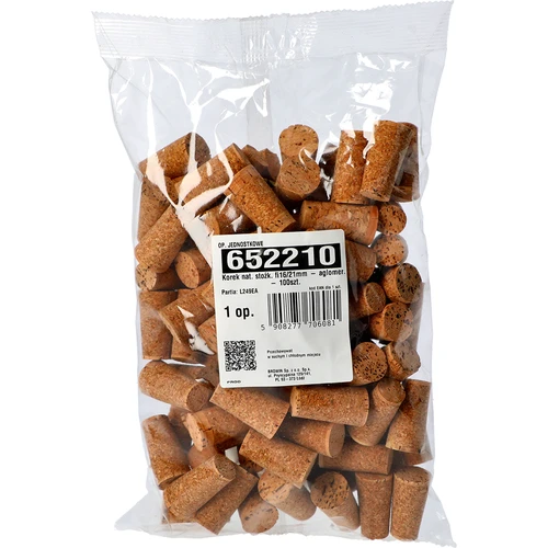 Přírodní kuželový korek fi16/21mm - aglomerovaný - 100ks - 3