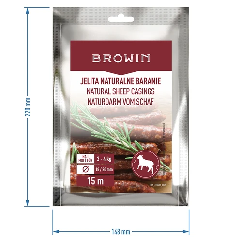 Přírodní ovčí střeva - kalibr 18/20mm, 15m - 5