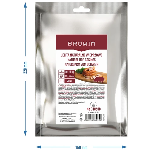 Přírodní vepřová střeva kal. 28/30 mm, 20 m - 4