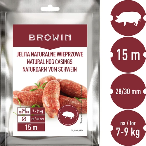 Přírodní vepřová střeva - kalibr 28/30mm, 15m - 3