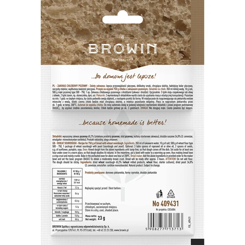 Pšeničný chlebový kvásek s droždím - 23 g - 2