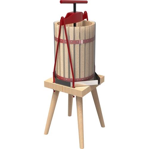 Rámový lis na ovoce – s dřevěným košem, na 10L - 3