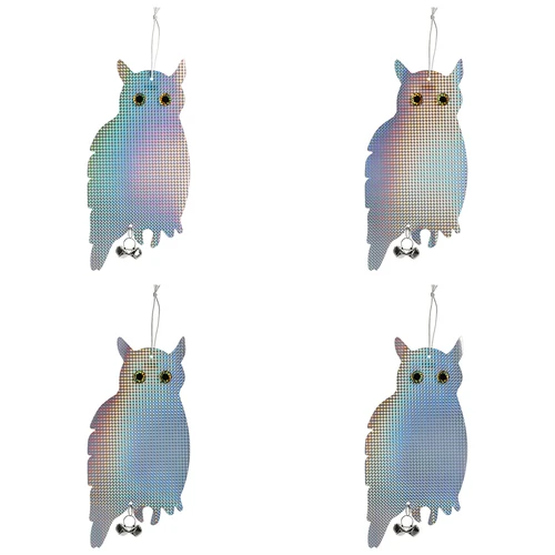 Reflexní závěs odpuzující ptáky - sova se zvonečky - 3