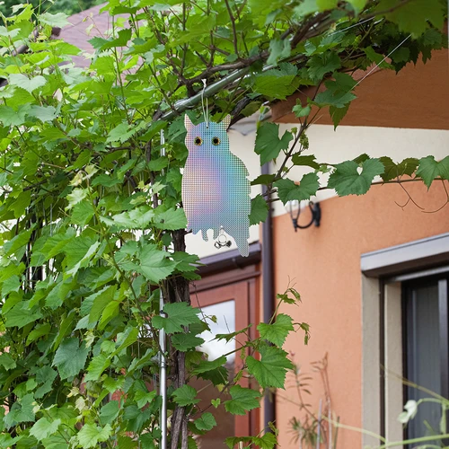 Reflexní závěs odpuzující ptáky - sova se zvonečky - 10