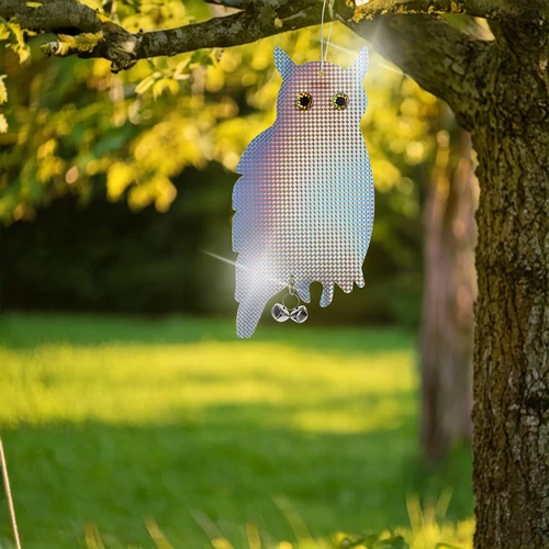 Reflexní závěs odpuzující ptáky - sova se zvonečky - 9