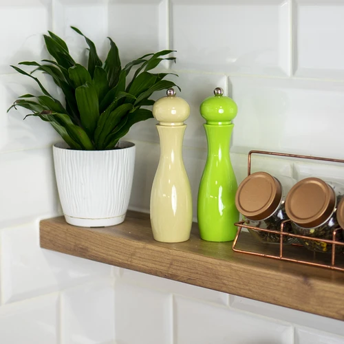 Ruční mlýnek na pepř a sůl, 18 cm, zelený - 3