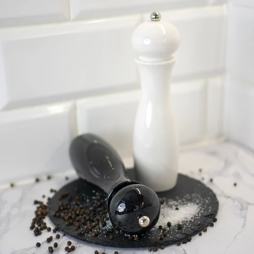 Ruční mlýnek na pepř a sůl, 21 cm, bílý - 4