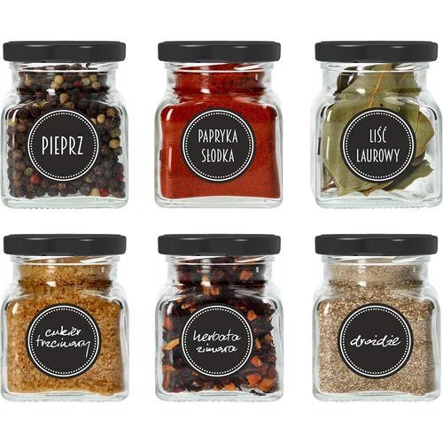Sada 12 x sklenice 120ml + 30 etiket na označení koření - 14