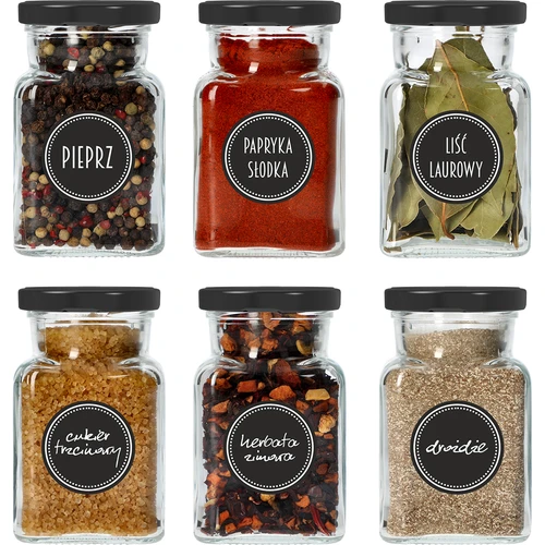 Sada 12 x sklenice 150ml + 30 etiket na označení koření - 16